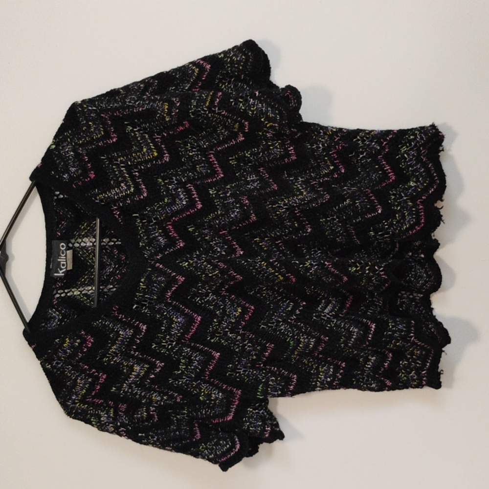 kalico | vintage cropped knit short-sleeve sweater | women's M